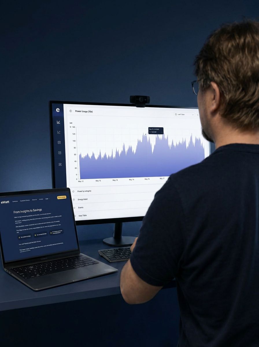 Analyst reviewing electricity data